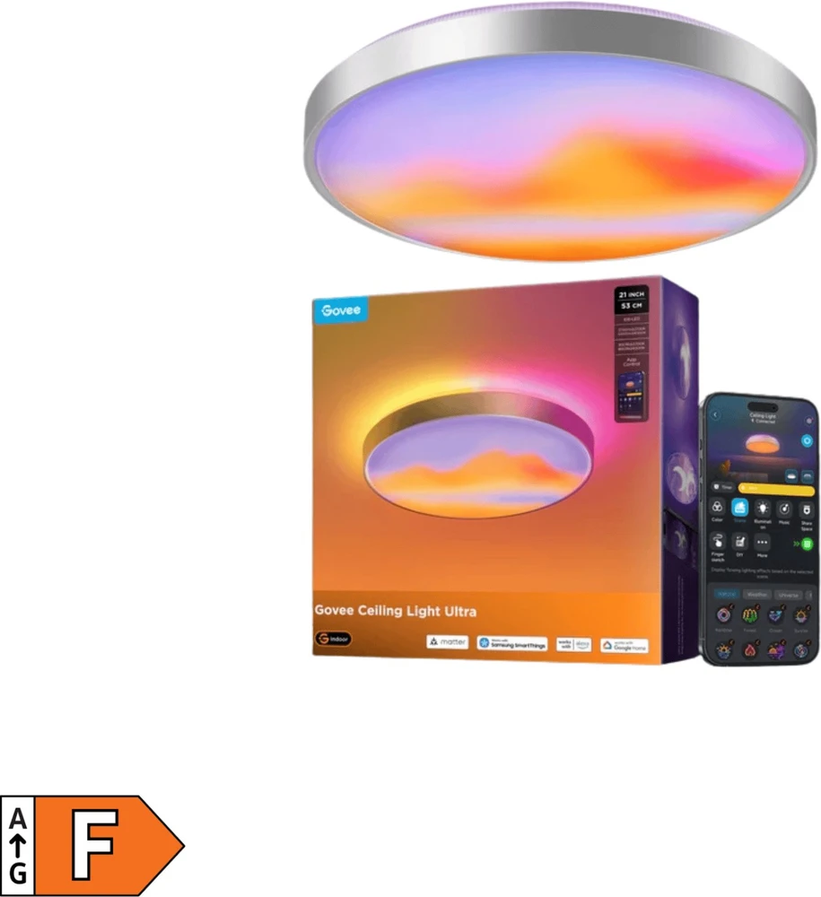 Lampa sufitowa Govee Ultra RGBICWW Smart podwójne apvalus światło sufitowe 5000lm 53cm Matter (H1270301)