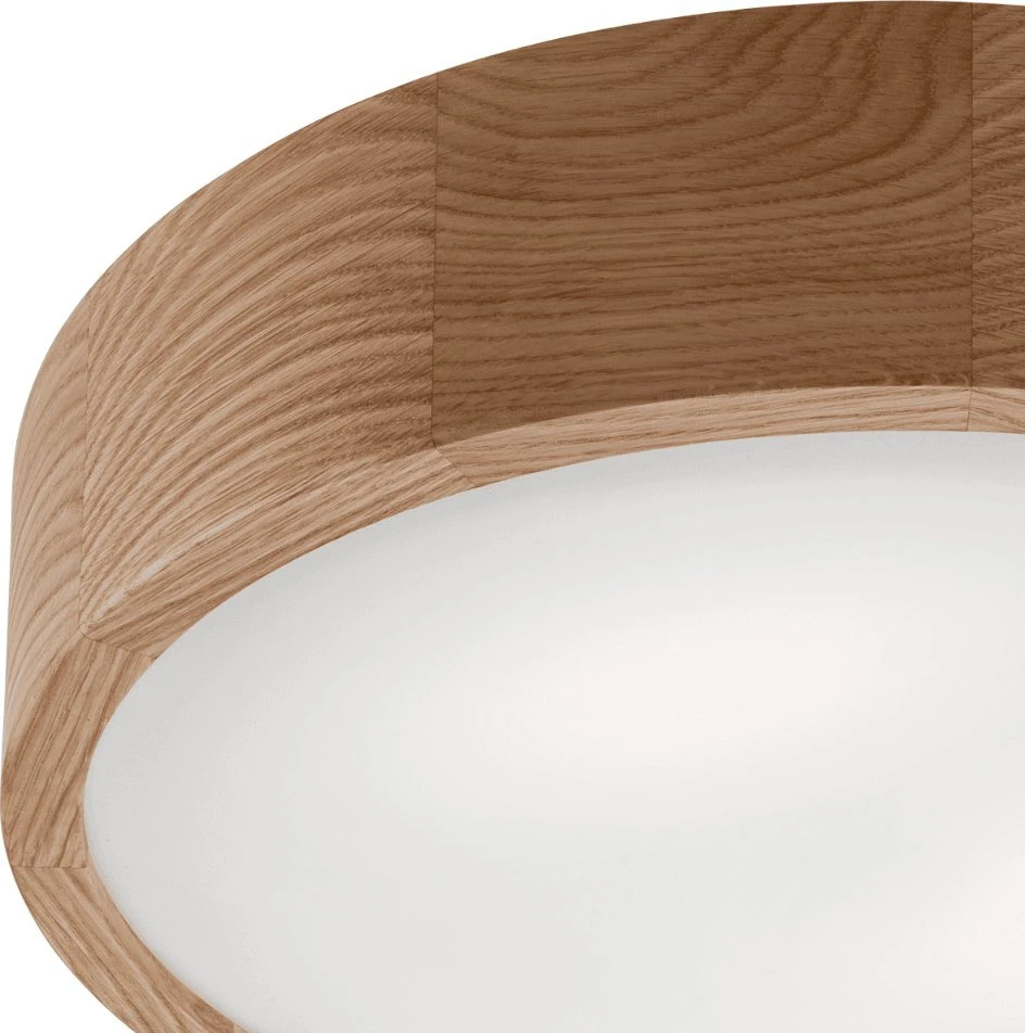 „Lamkur“ lubinis šviestuvas, medinis ąžuolinis lubinis šviestuvas, LED, 2 lempučių, apvalus, 38 cm