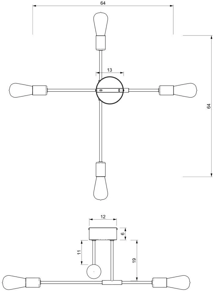 „Luminex Flame 3906“ minimalistinis lubinis šviestuvas