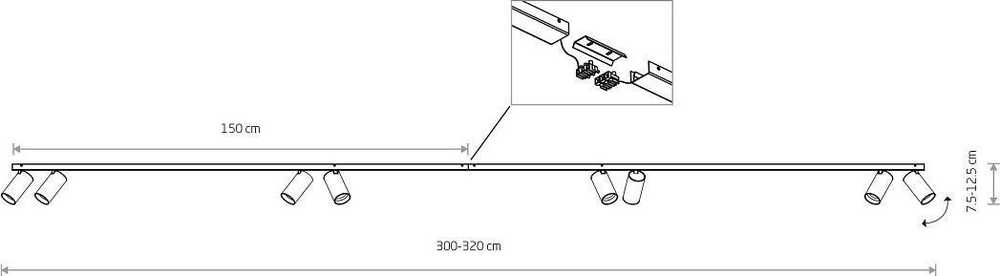 Lubinis šviestuvas Nowodvorski Prožektorinis lubinis šviestuvas Mono 7720 modernus virtuvei, metalinis, juodas