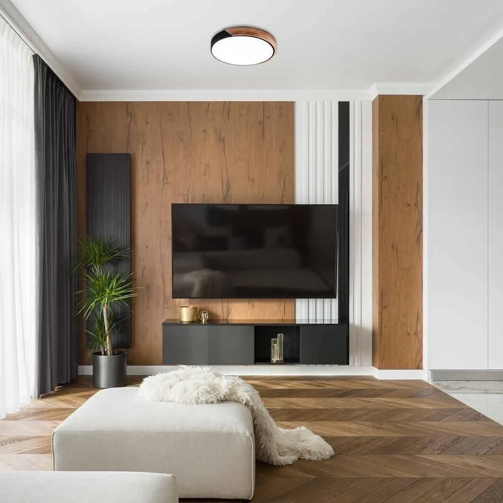 Rabalux apvalus lubinis šviestuvas MAPLE 3528 LED lubinis šviestuvas 24W 4000K svetainei, medinis