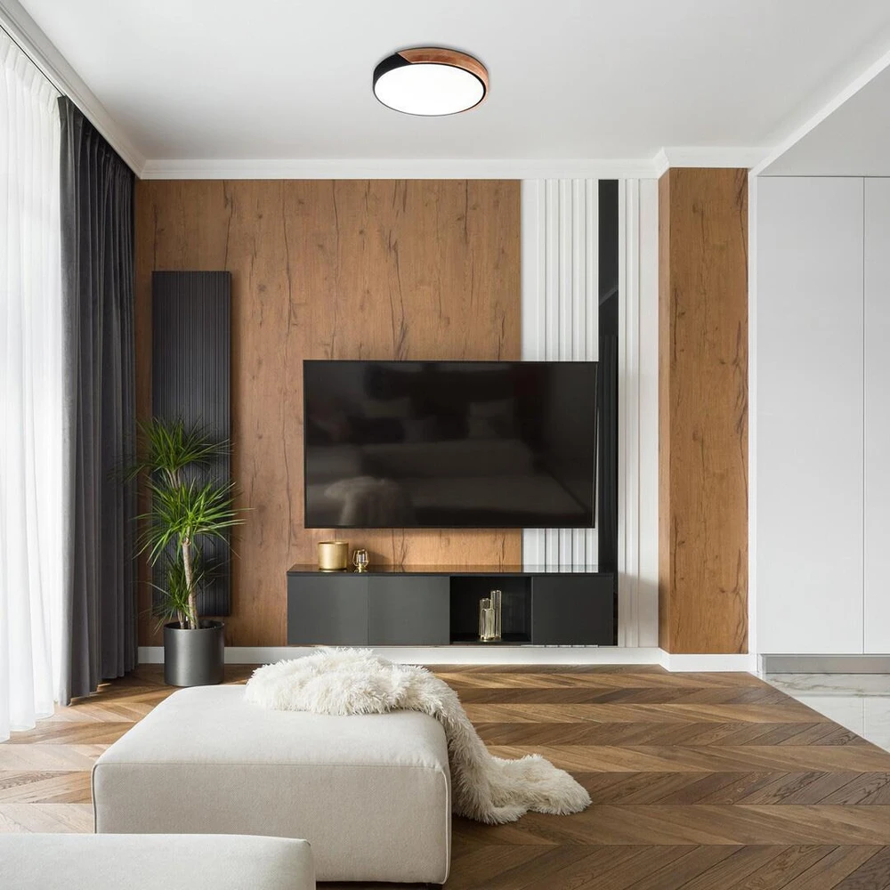 Rabalux apvalus lubinis šviestuvas MAPLE 3528 LED lubinis šviestuvas 24W 4000K svetainei, medinis