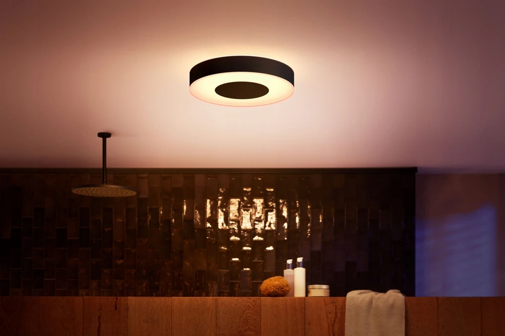 Philips Hue Baltas & Color Ambiance Xamento lubinis šviestuvas apvalus juodas • M