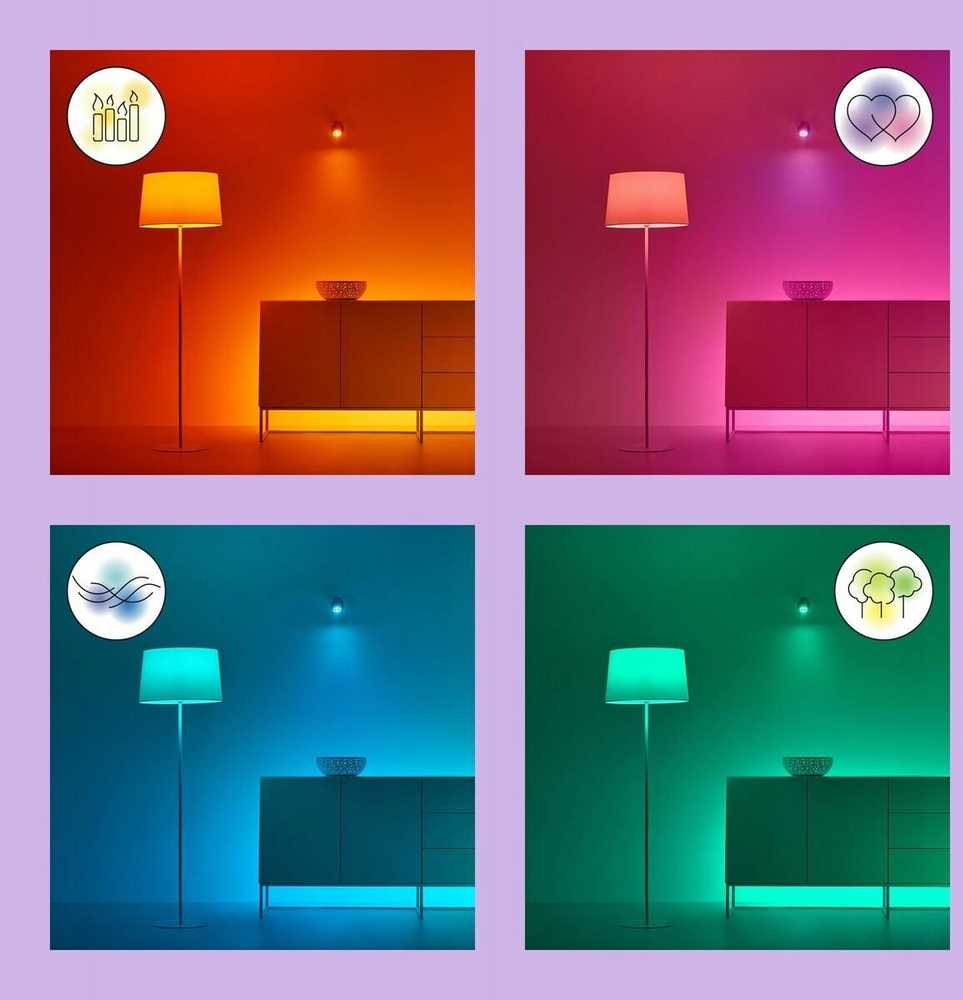 Lampa sufitowa Signify WiZ IMAGEO 4erSpots Deckenleu quadrat Tunable Baltas&Color Schw