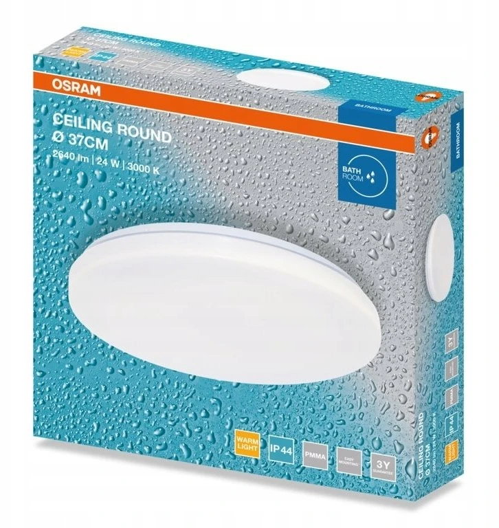 Lubinis šviestuvas V-TAC Lubinė LED lubų šviestuvas Plafon Round 24W 2640lm 3000K 830 IP44 4099854647840