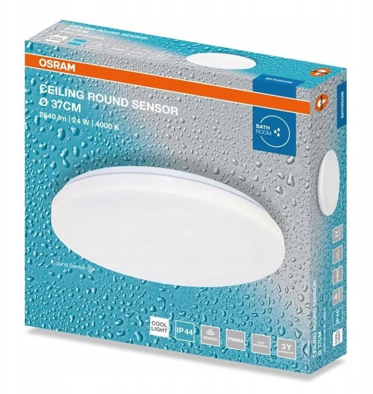 VTAC lubinis šviestuvas LED lubinis apvalus SEN 24W 2640lm 4000K 840 IP44 4099854647949
