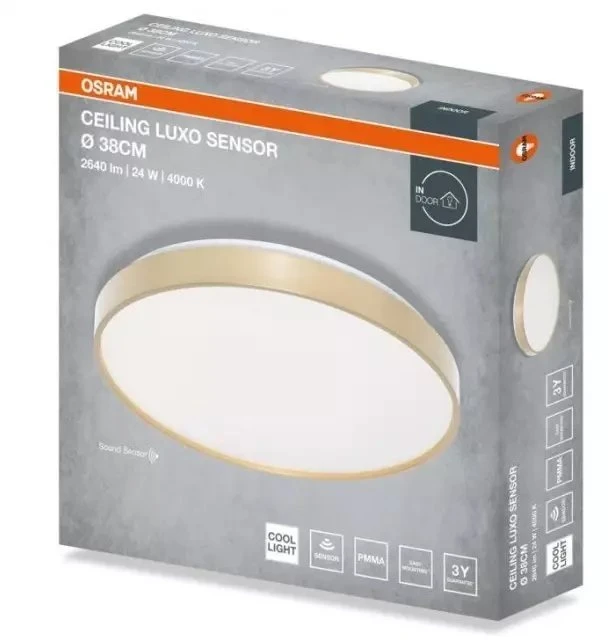 VTAC lubinis šviestuvas LED lubinis šviestuvas Luxo Sen 24W 2640lm 4000K 840 IP20 GD auksinis