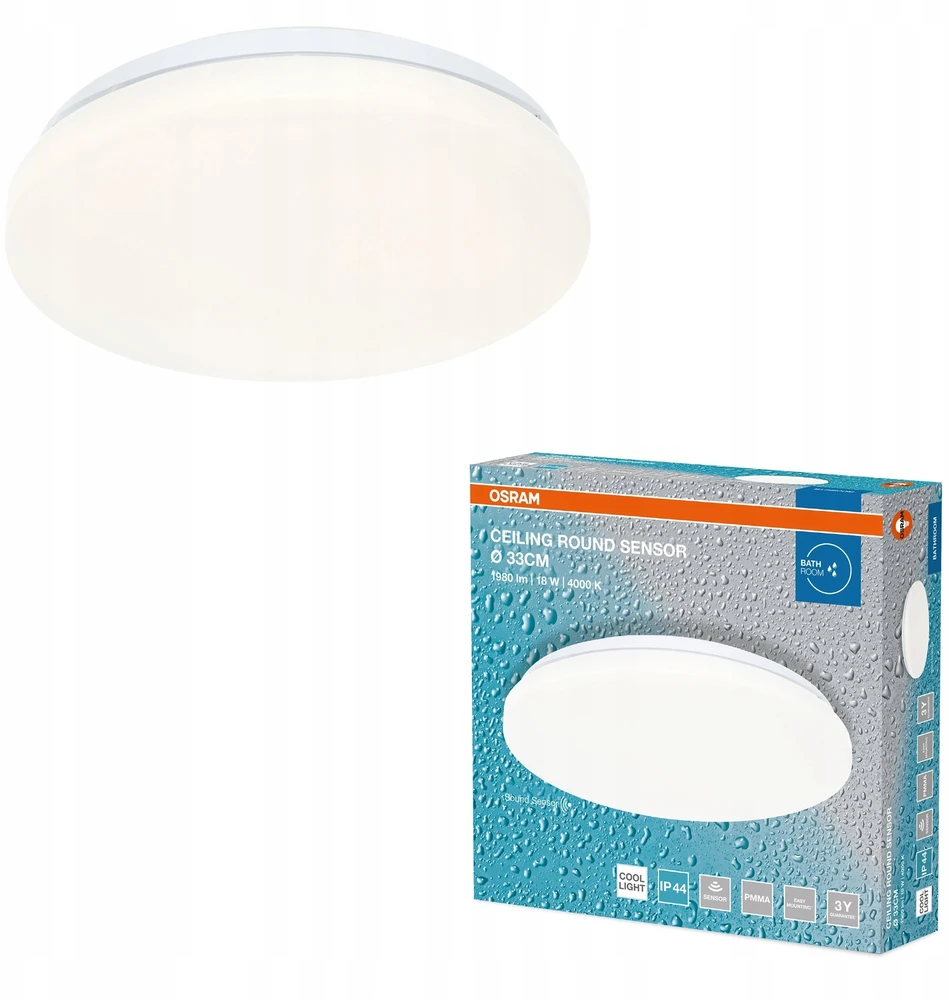 V-TAC LED lubinis šviestuvas Plafon Round SEN 18W 1980lm 4000K 840 IP44 4099854647680
