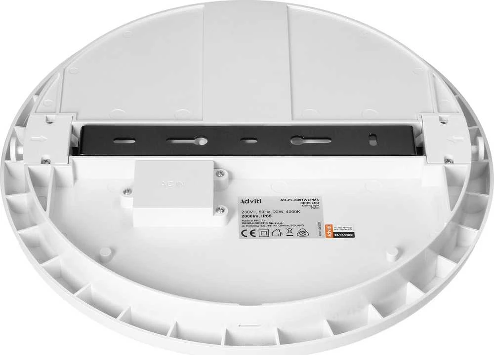 Orno CERS LED 22W, lubinis šviestuvas, 2000lm, IP65, 4000K, matinis polikarbonatas, baltas