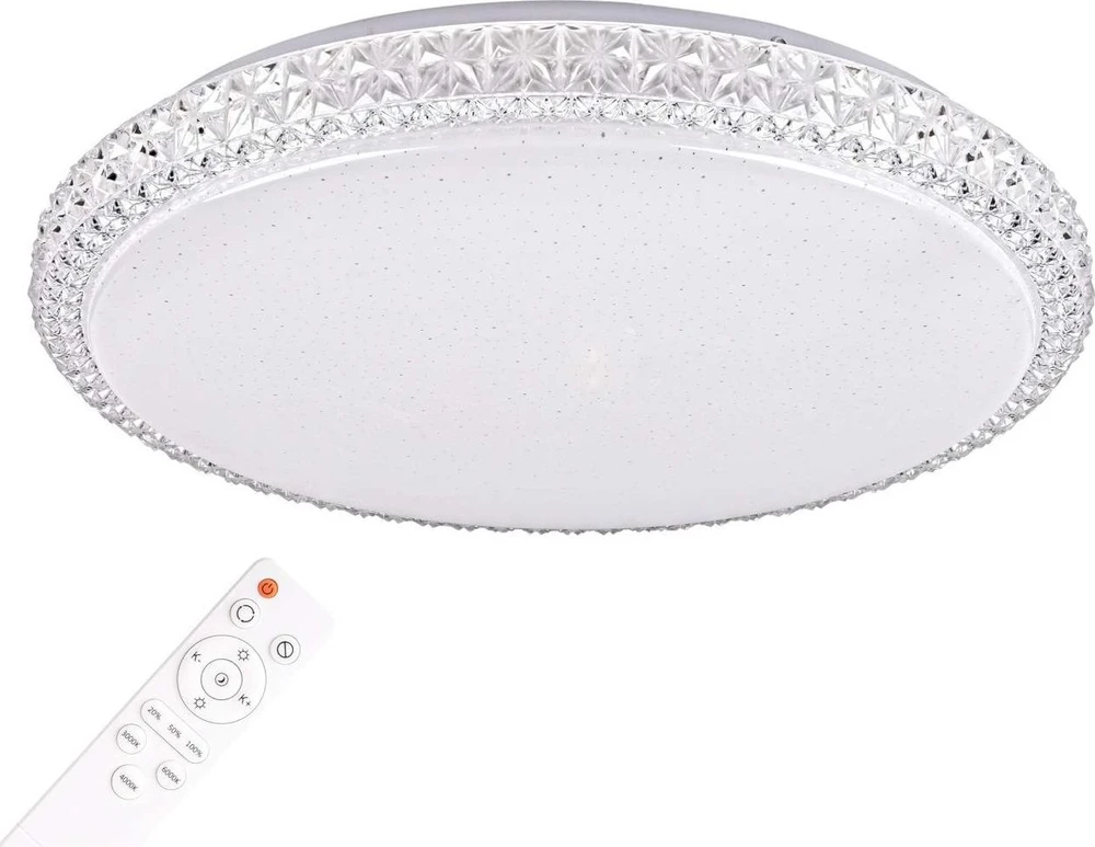 Lubinis šviestuvas Polux Lubinis šviestuvas IRINA 310767 Polux glamour apvalus LED ŠVIESTUVAS 36W 2700-6500K su žvaigždės efektu, baltas