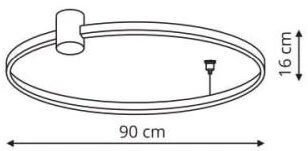 Lubinis šviestuvas Šviestuvas lubinis Light Prestige LED RING 50W juoda CCT