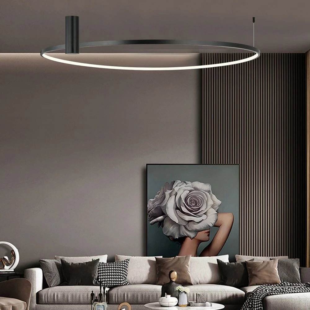 Lubinis šviestuvas Šviestuvas lubinis Light Prestige LED RING 50W juoda CCT