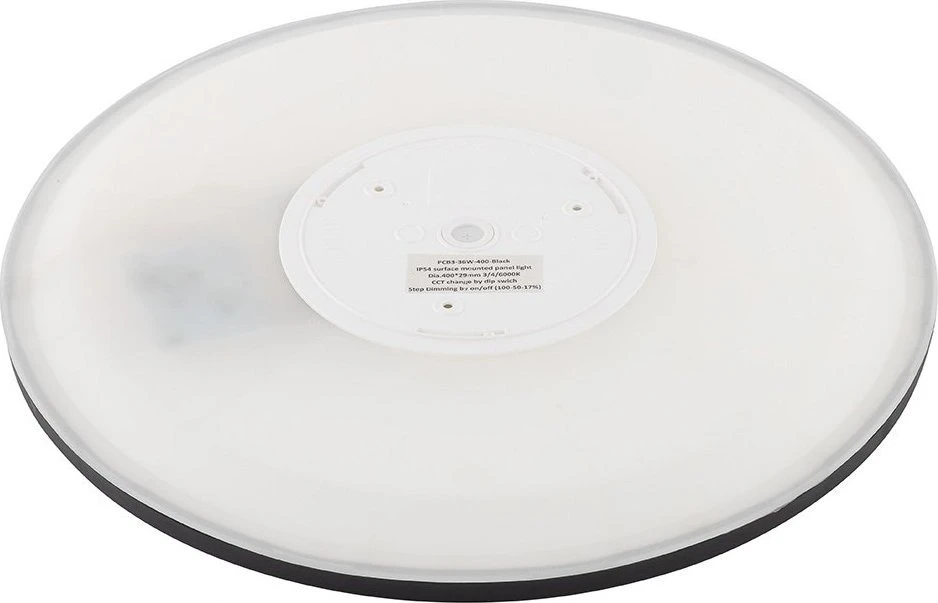 Lubinis šviestuvas TK Lighting TK Lighting Aqua Juodas Small 6901 lubų lempos apskritimas su jungikliu ant korpuso 1x24W LED 3000/4000/6500K juoda/balta