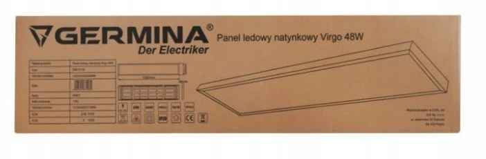 Lubinis šviestuvas Lampa sufitowa VEN Panel ledowy natynkowy Virgo 48W GW-0119