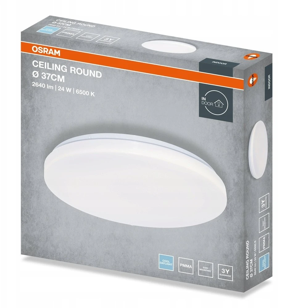Lubinis šviestuvas V-TAC LED lubinė apvali šviestuvas 24W 2640lm 6500K 865 IP20 4099854647765
