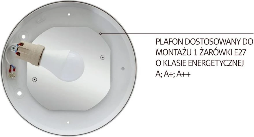 Lubinis šviestuvas Plastrol Lubų žibintas KEL Sun 1x18W (W-97633)