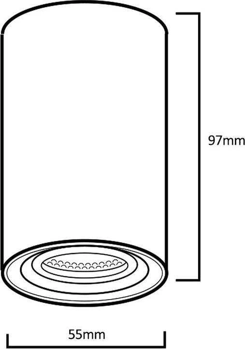 Lubinis šviestuvas Oprawa „Maclean“ paviršinio montavimo/vamzdinis šviestuvas, prožektorius, apvalus, aliuminis, GU10, 55x100 mm, baltas/auksinis, MCE458 W/G