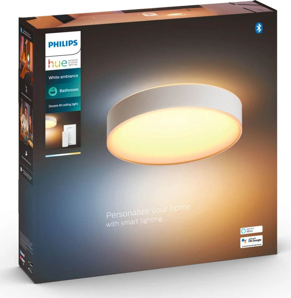 Lubinis šviestuvas Philips Hue Devere M lubos baltos