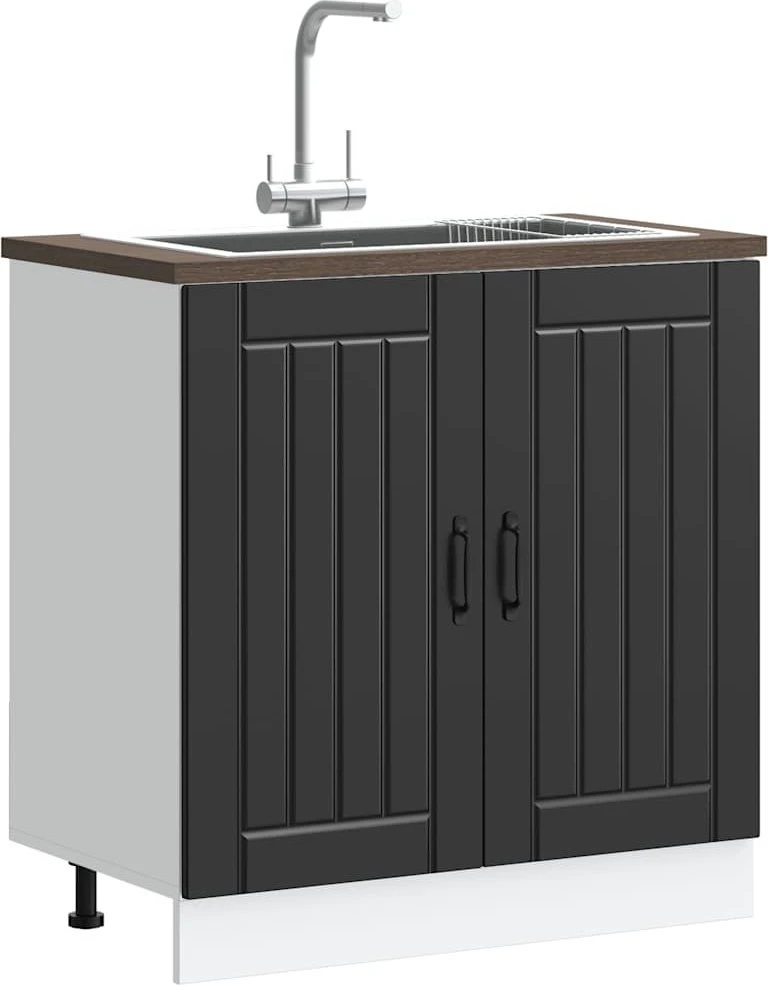 kriauklės pagrindo spintelė "Lucca" Juodas Engineered Wood