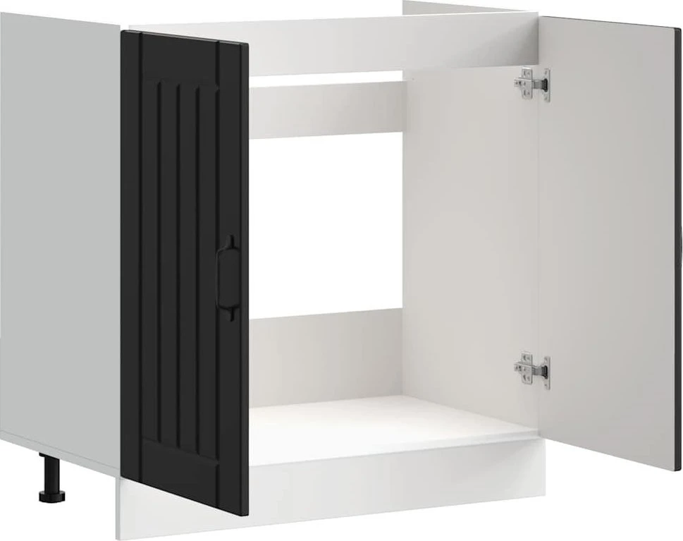 kriauklės pagrindo spintelė "Lucca" Juodas Engineered Wood