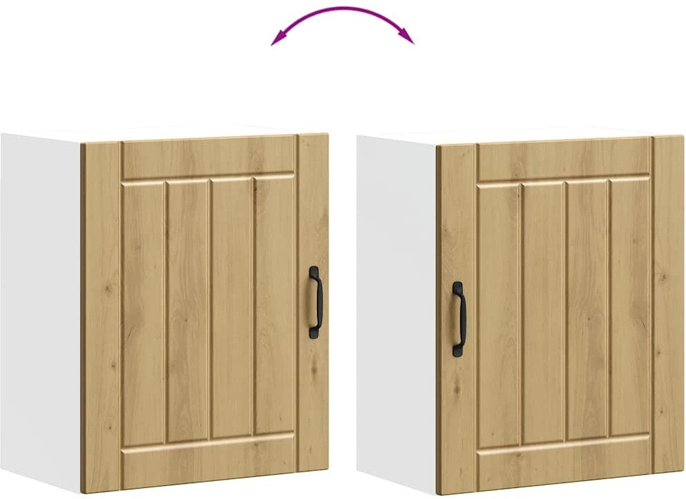 Sieninė virtuvės spinta "Lucca" Artisan Oak Engineered Wood