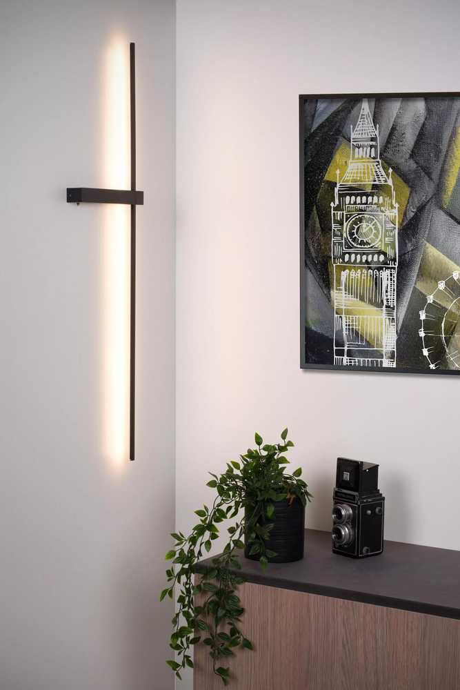 Lucide sieninis šviestuvas Modern Segin sieninis šviestuvas LED juostelė 10W 2700K metalinė juoda