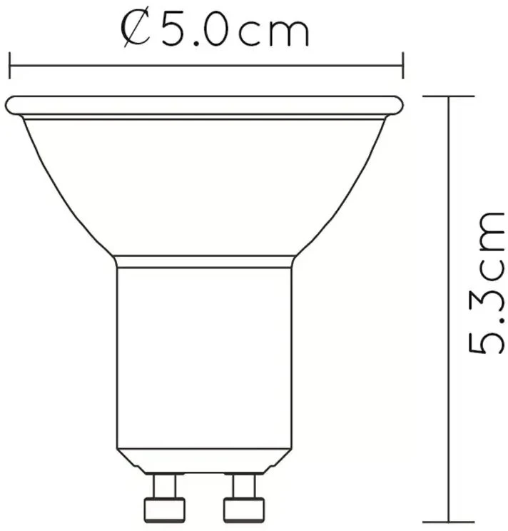 Lucide LED lemputė 49006/05/30 Lucide GU10 5W 3000K 320lm reguliuojamo ryškumo juoda