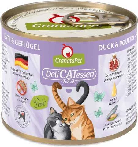 Fox4Pets Kačių Maistas - GRANATAPET DeliCATessen Antiena ir Paukštiena Drėgnas Maistas 200g Be Grūdų