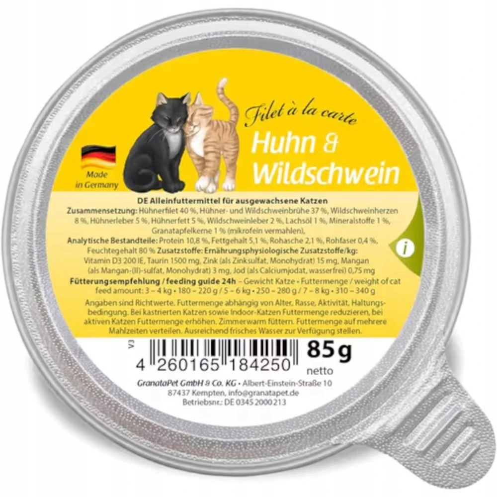 Fox4Pets Kačių Maistas - GRANATAPET Filet á la carte Vištiena su Šerniena 85g