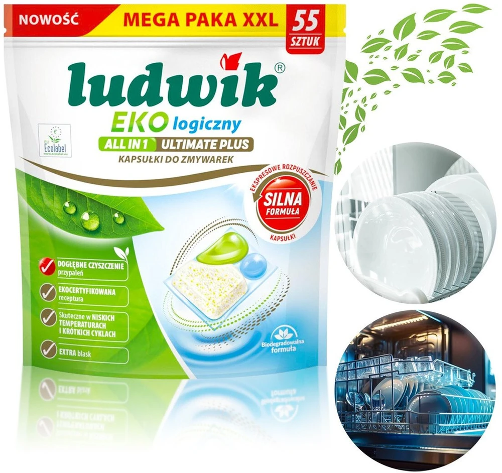 Ludwik Ultimate Plus All in One kapsulės indaplovei 55 vnt.