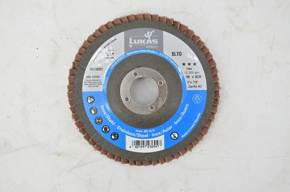 Lukas Erzett LUKAS LAMELEINIS ŠLIFAVIMO DISKAS 125mm P 40 SLTR KERAMINIS