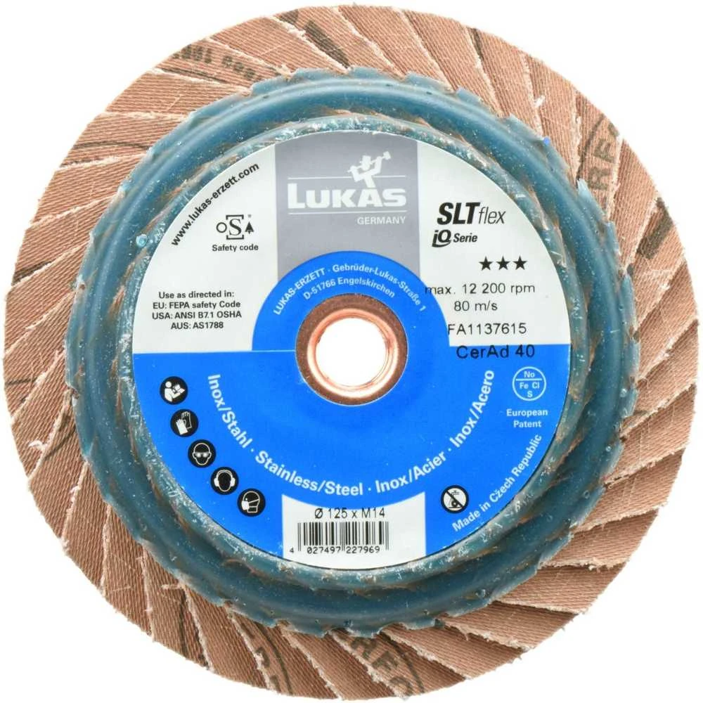 Lukas Erzett LUKAS LAMELLINIS ŠLIFAVIMO DISKAS 125mm P 40 SLTFLEX CERAMIC AD IQ-SERIES