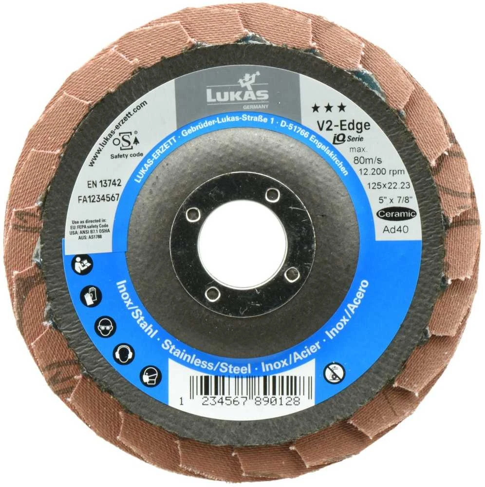 Lukas Erzett LUKAS LAMELLINIS ŠLIFAVIMO DISKAS 125mm V2 EDGE P40 CERAMIC AD