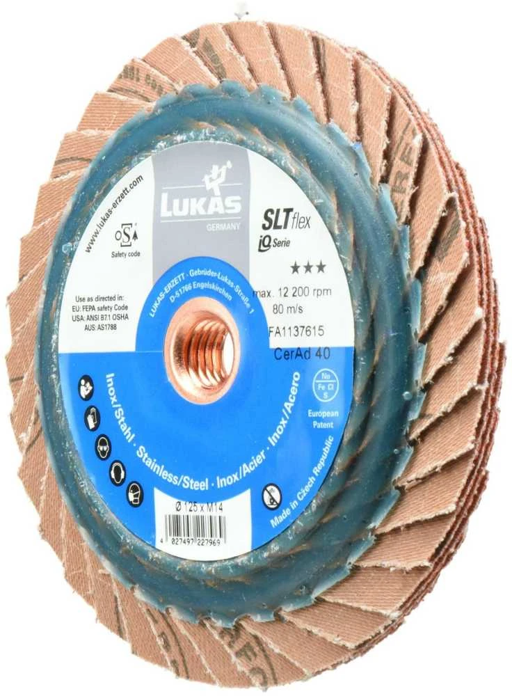 Lukas Erzett LUKAS LAMELLINIS ŠLIFAVIMO DISKAS 125mm P 40 SLTFLEX CERAMIC AD IQ-SERIES