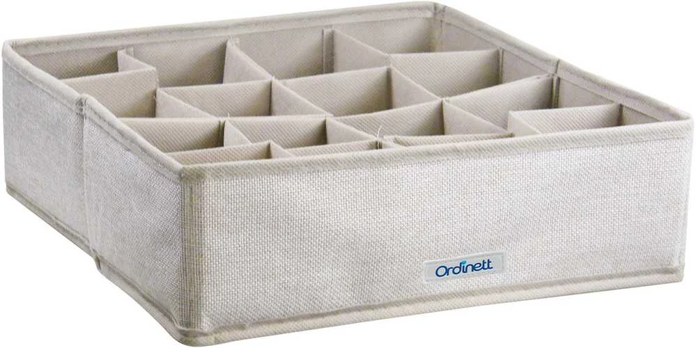Medžiaginė dėžė-tvarkyklė Linette Ordinett 30.5x30.5x10cm pilkai ruda