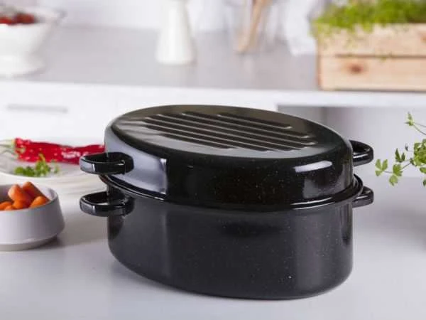 Altom Design Enamel roaster su dangčiu 7,1 L dia. 38 cm h 18 cm