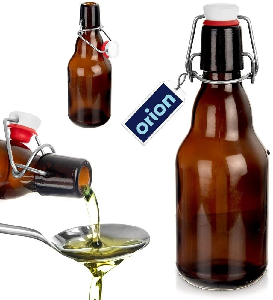 Lumarko Orion stiklinė butelka su segtuku 340 ml - tamsi