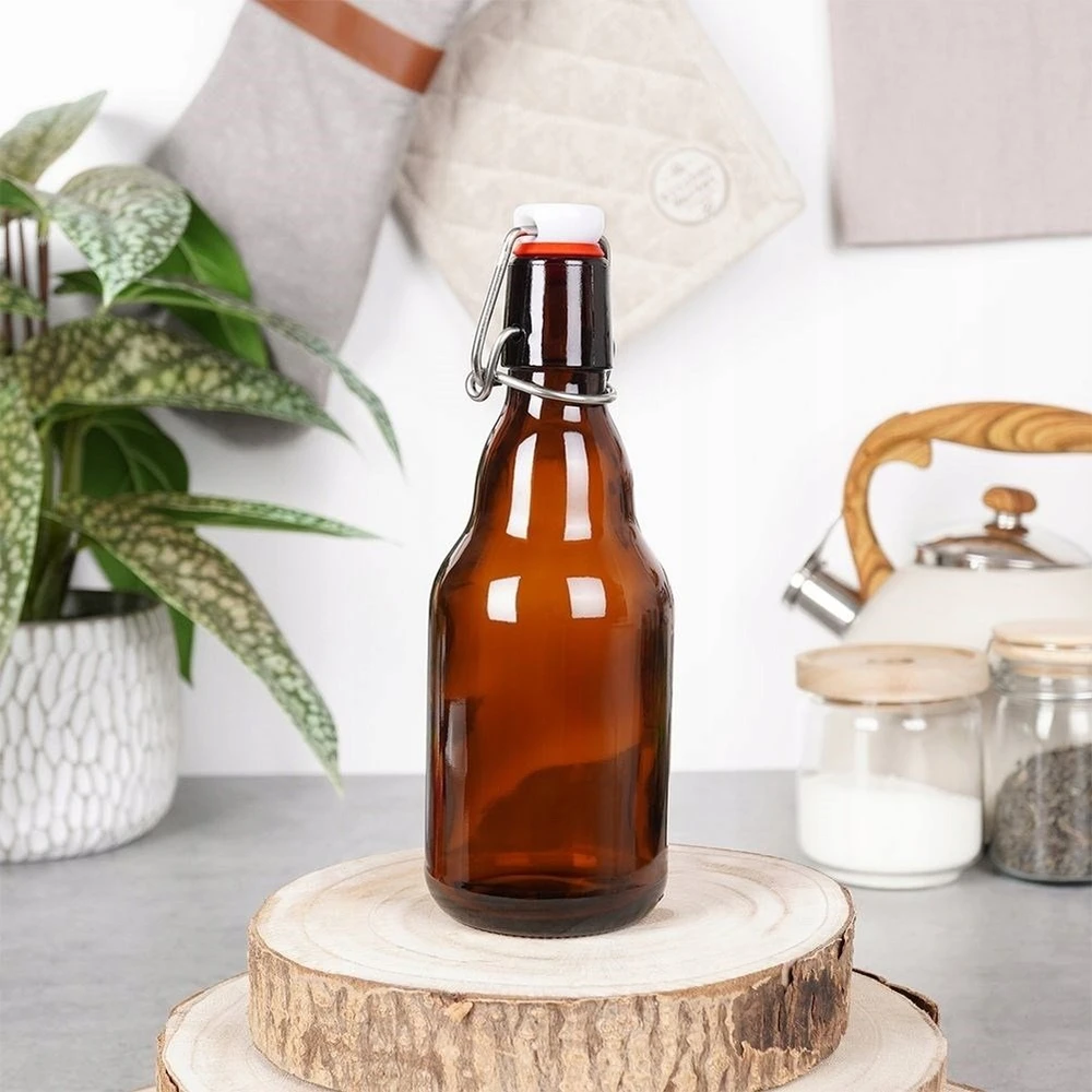 Lumarko Orion stiklinė butelka su segtuku 340 ml - tamsi