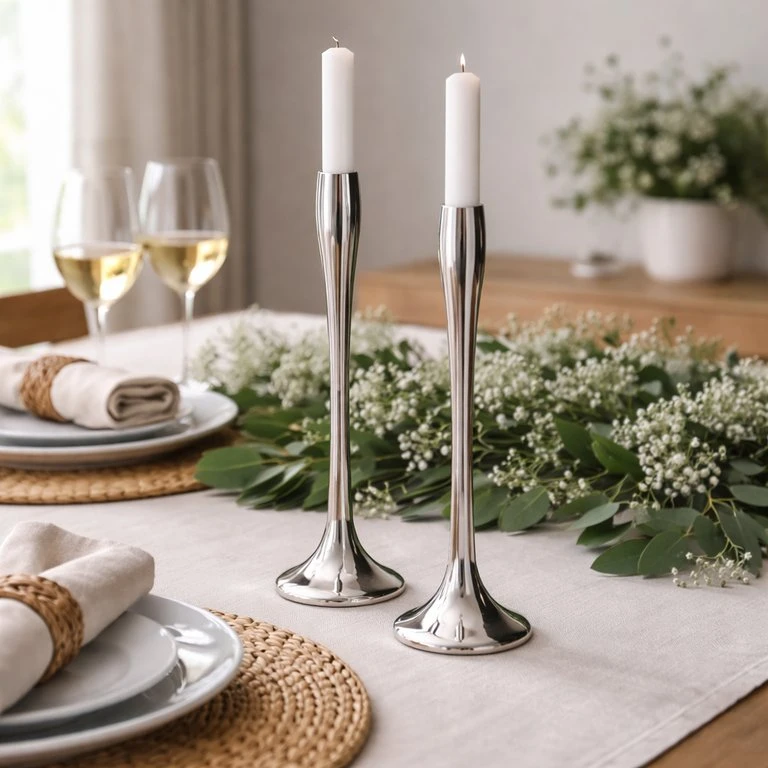 Lumarko Candle holder A98810570. aliuminio. 26 cm. sidabrinis col.