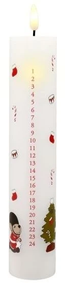 Lumarko Det Gamle Apotek Calendar candle with LED, H 24.5 cm, Dia. 5 cm, The Little Guard (9931046)