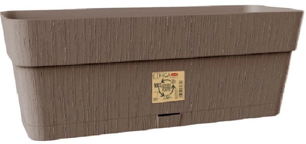 Stefanplast gėlių dėžutė su padėklu Ethica 50x18x17cm ruda