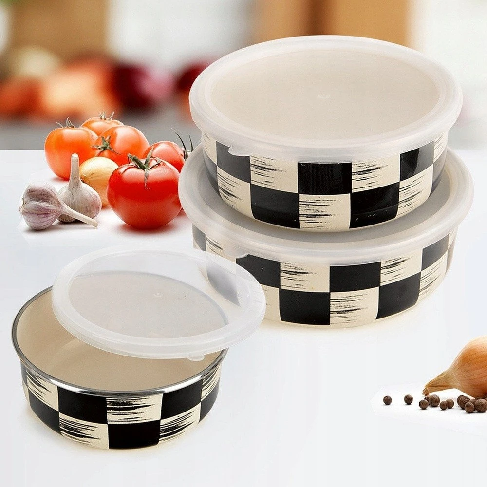 Lumarko Orion Emailinė salotų dubuo 19 cm 1,5 L su dangčiu