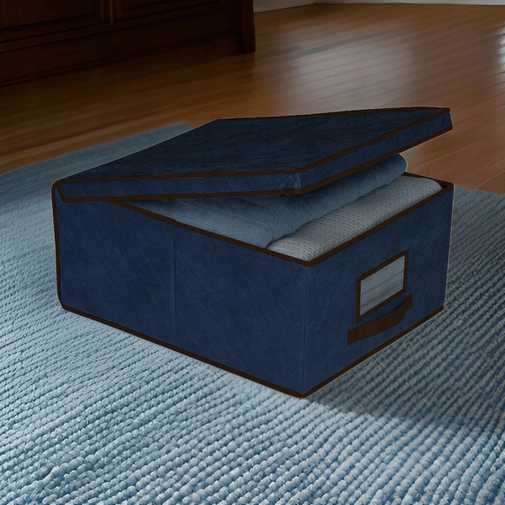 Lumarko ORDINETT Box fabric 48x36x19cm Mėlyna