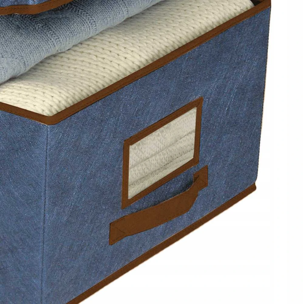 ORDINETT Box fabric 48x36x19cm Mėlyna