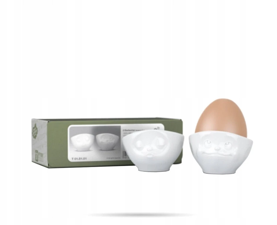 Lumarko Fiftyeight Products „FIFTYEIGHT“ kiaušinių formos puodelių rinkinys Nr. 1 – baltas, bučinių ir svajingų skonio
