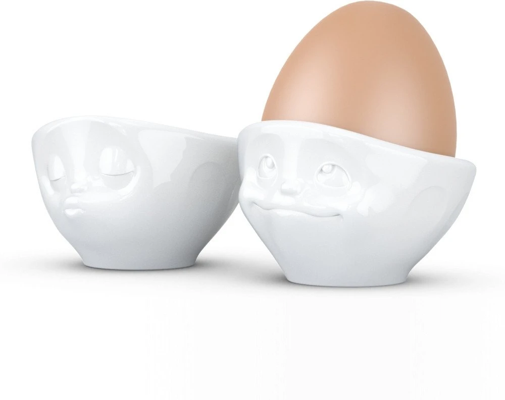 Lumarko Fiftyeight Products „FIFTYEIGHT“ kiaušinių formos puodelių rinkinys Nr. 1 – baltas, bučinių ir svajingų skonio
