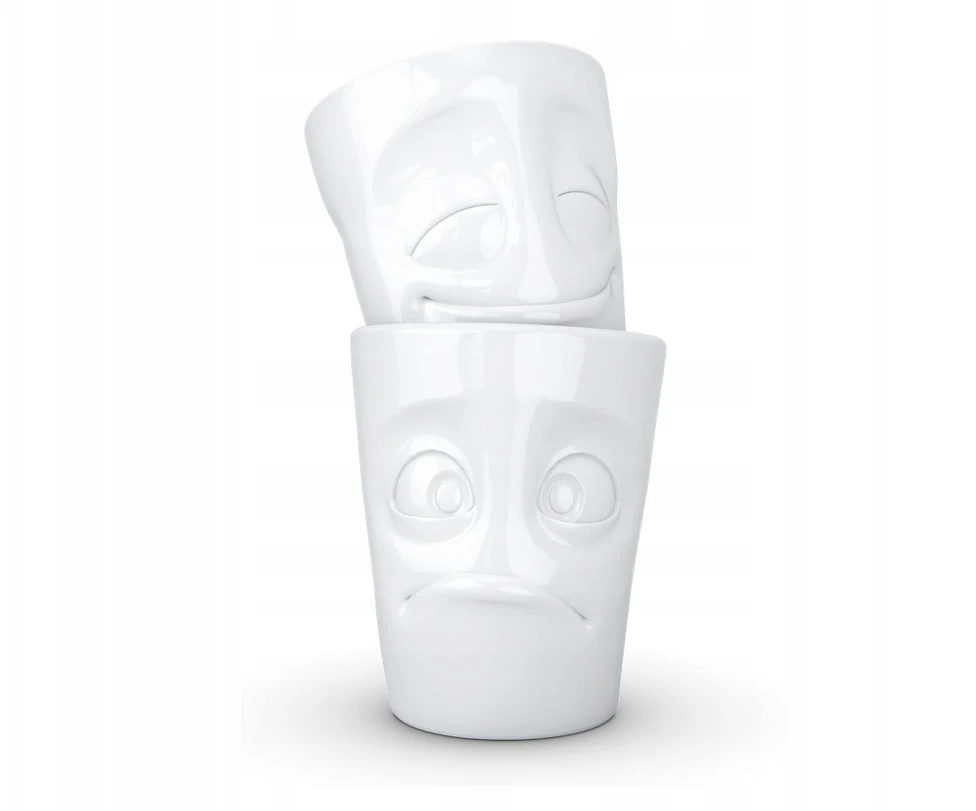 Lumarko FIFTYEIGHT Puodelis 350ml Zachwycony & Zaskoczony balta T012801 Puodelis 350 ml su užrašu „Zachwycony & Zaskoczony“ (Susižavėjęs & Nustebintas), baltas.