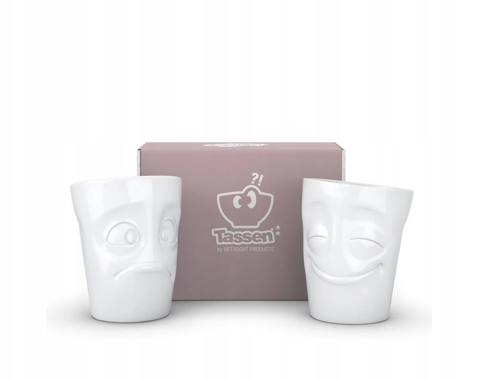 Lumarko FIFTYEIGHT Puodelis 350ml Zachwycony & Zaskoczony balta T012801 Puodelis 350 ml su užrašu „Zachwycony & Zaskoczony“ (Susižavėjęs & Nustebintas), baltas.