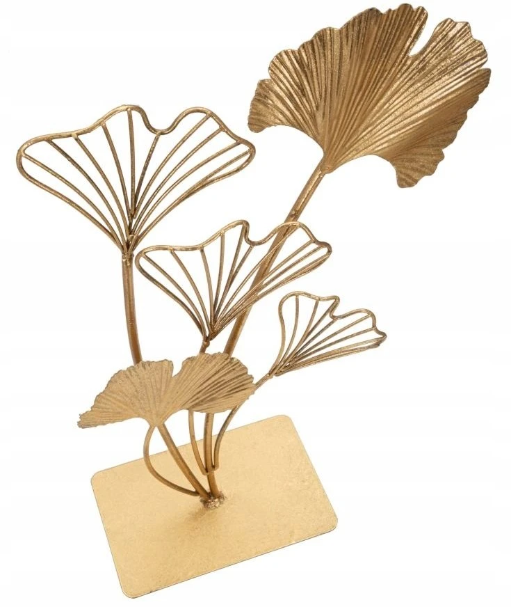 Lumarko Figūrėlė dekoracyjna LEAF, metalo sp., motyw liścia, auksinė, 44,5 cm