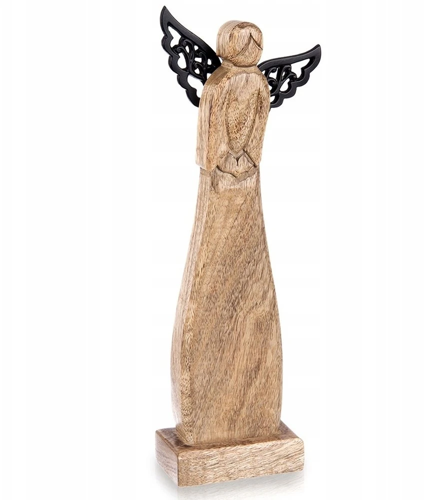 Lumarko Orion medinė figura angelas 34 cm - natūralus mangos medis